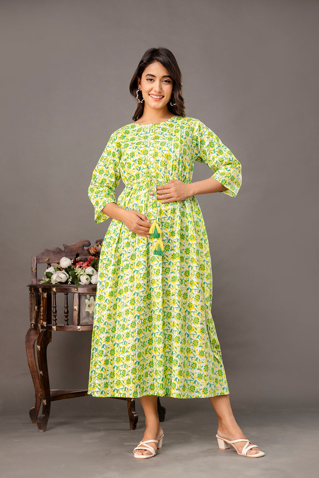 Floral Printed Maternity Dress