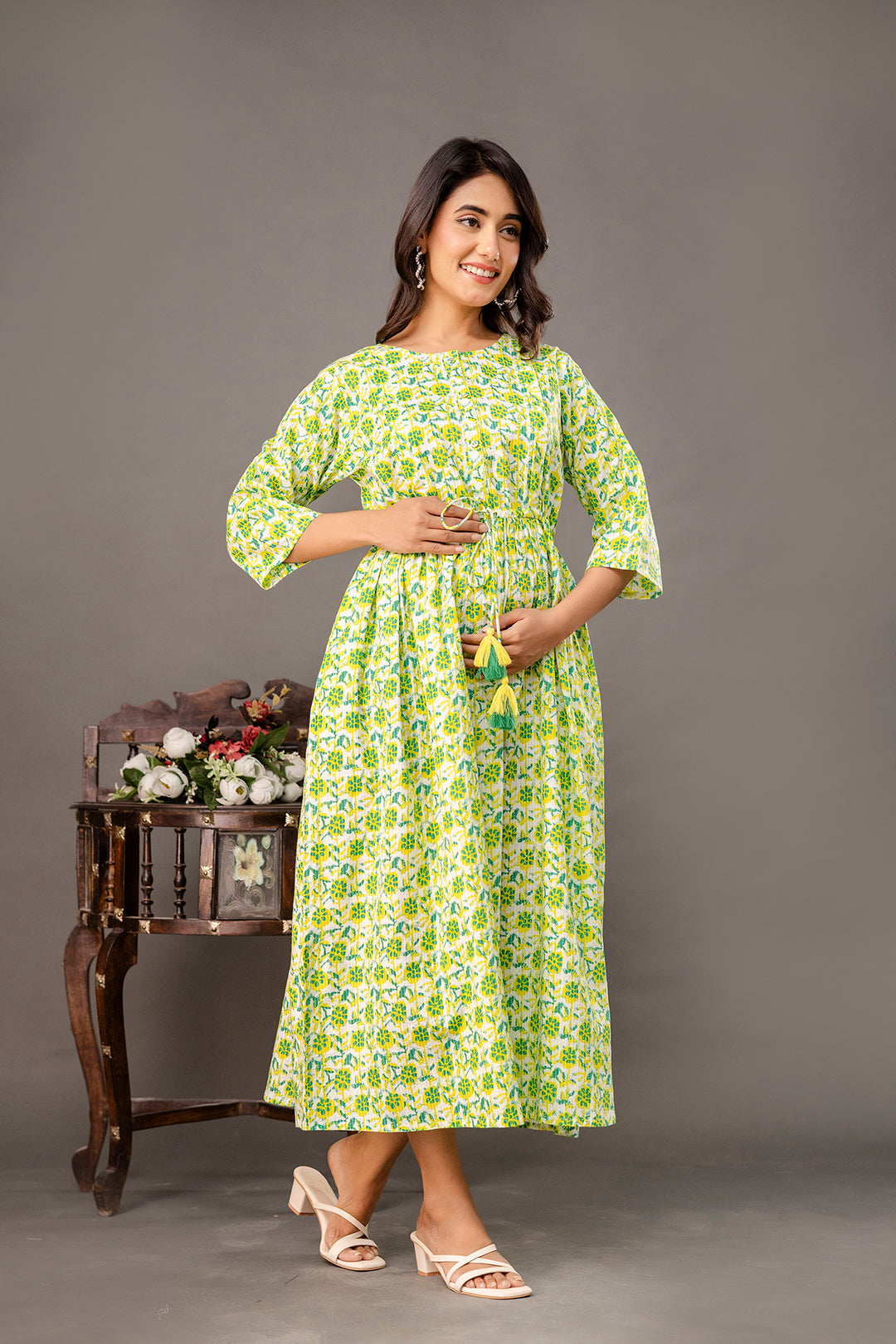 Floral Printed Maternity Dress