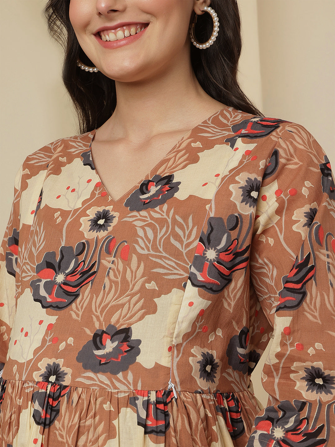 Floral Printed Maternity Dress
