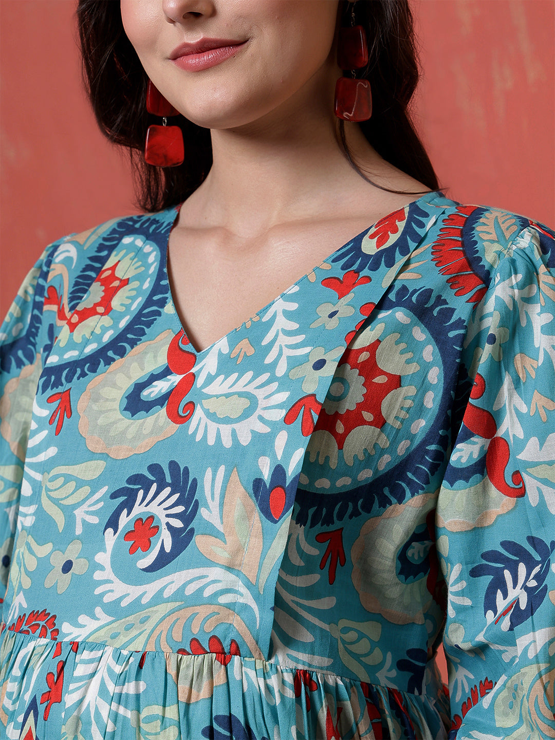 Multicolor Printed Maternity Dress
