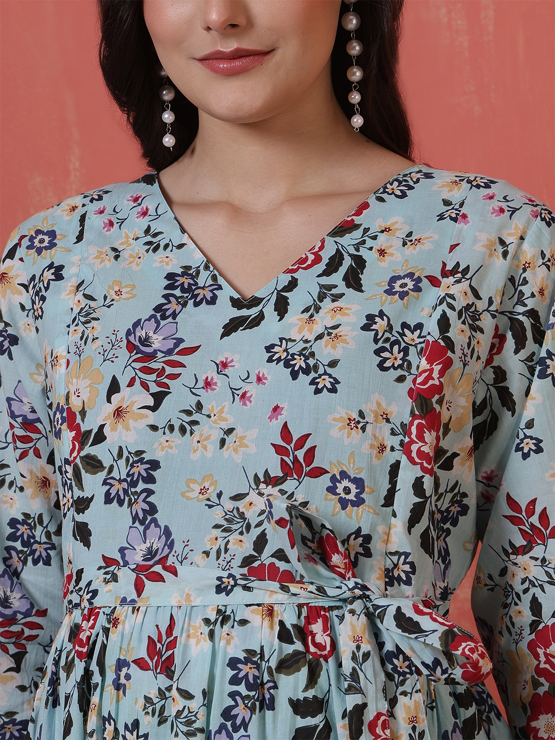 Multicolor Printed Maternity Dress