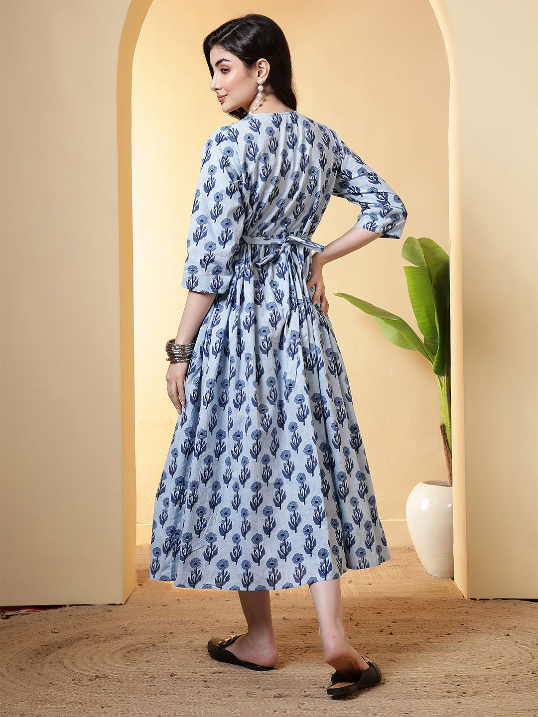 Blue Floral Dress For Women