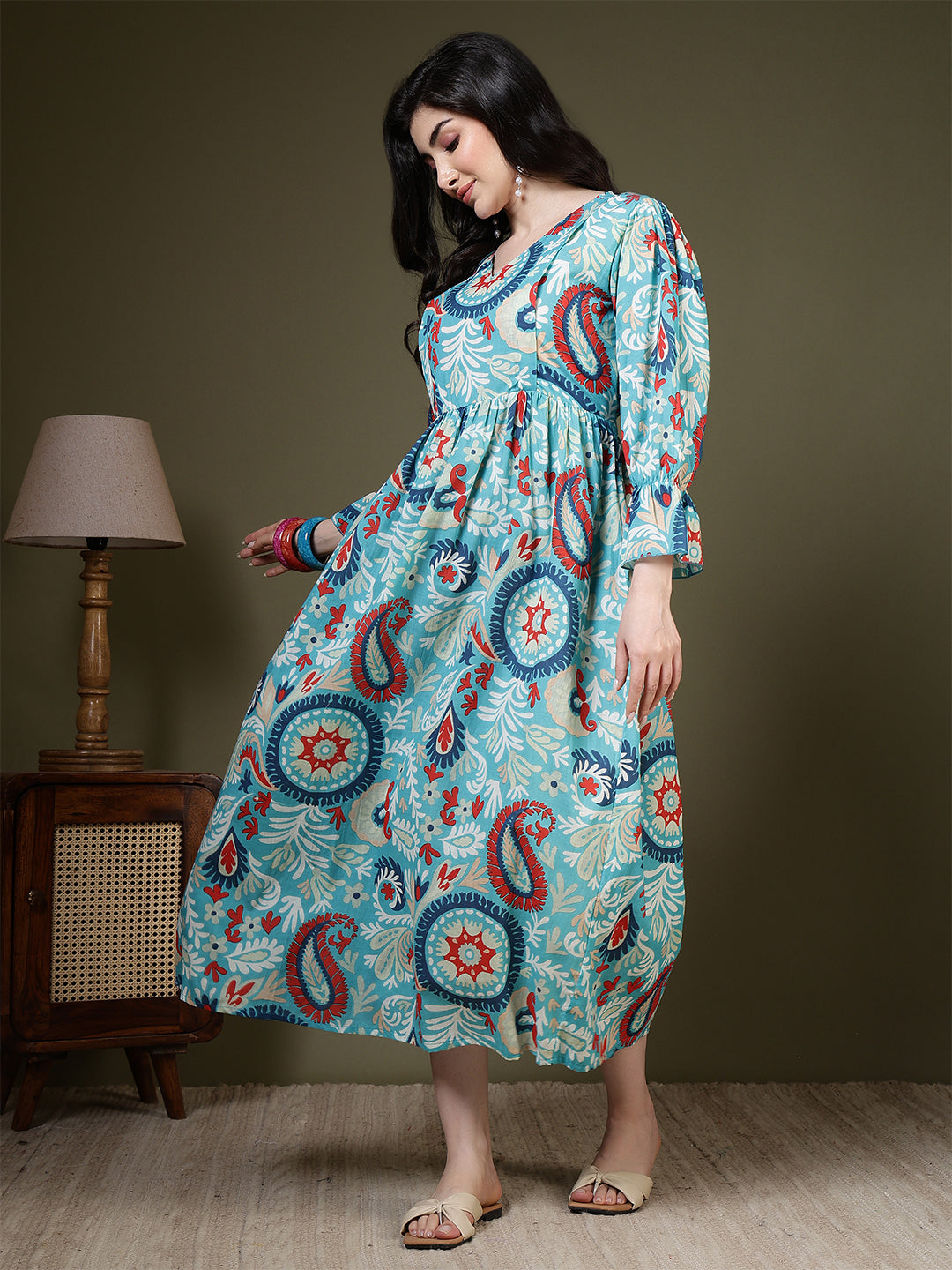 Multicolor Printed Dress for Women