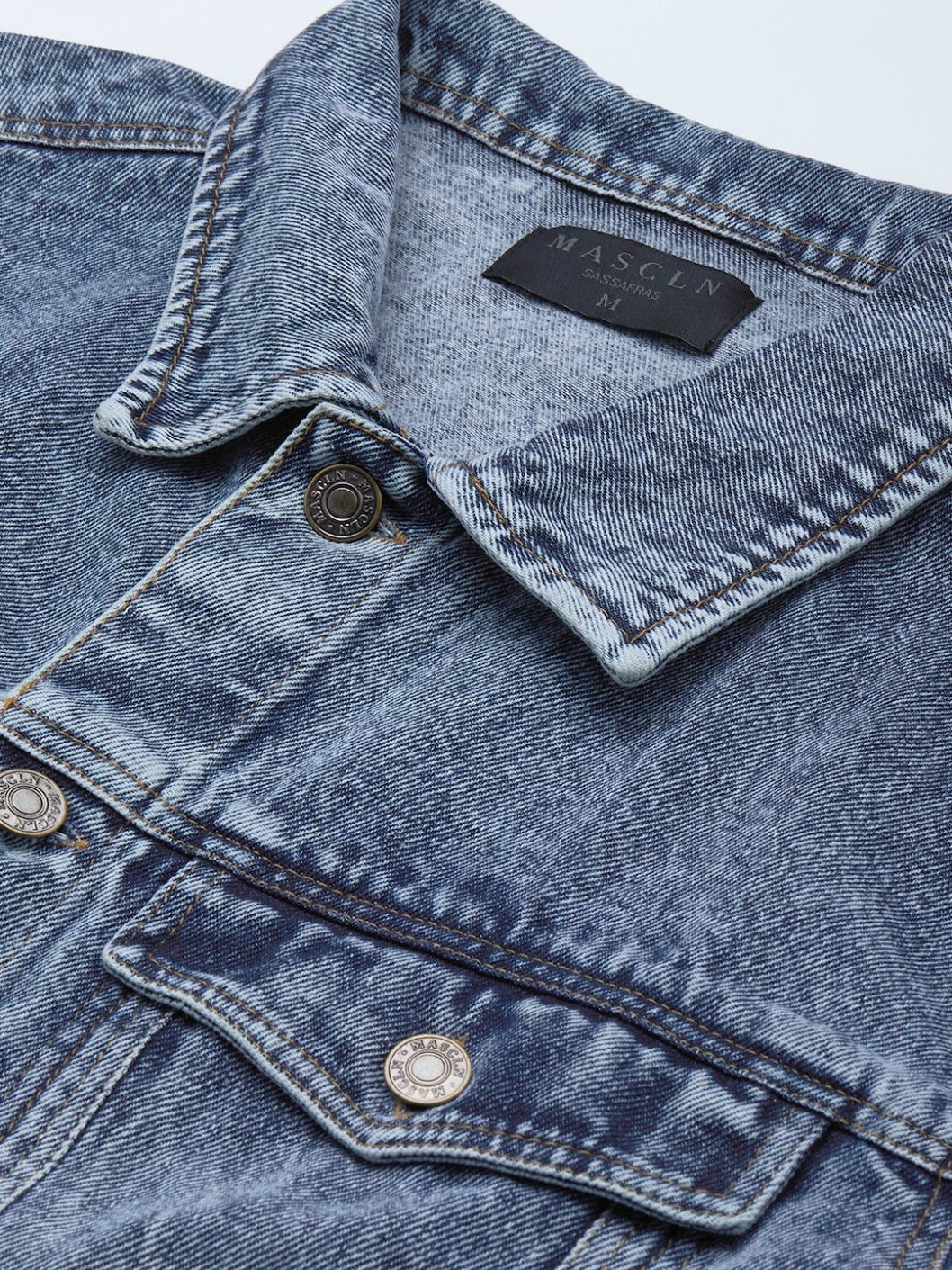Men'S Blue Washed Denim Jacket