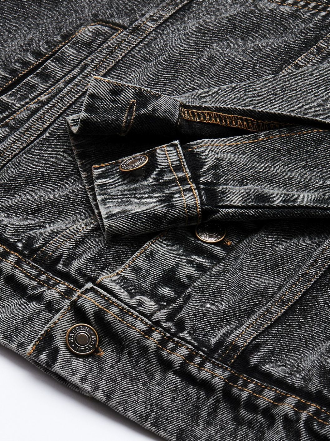Men'S Black Washed Denim Jacket