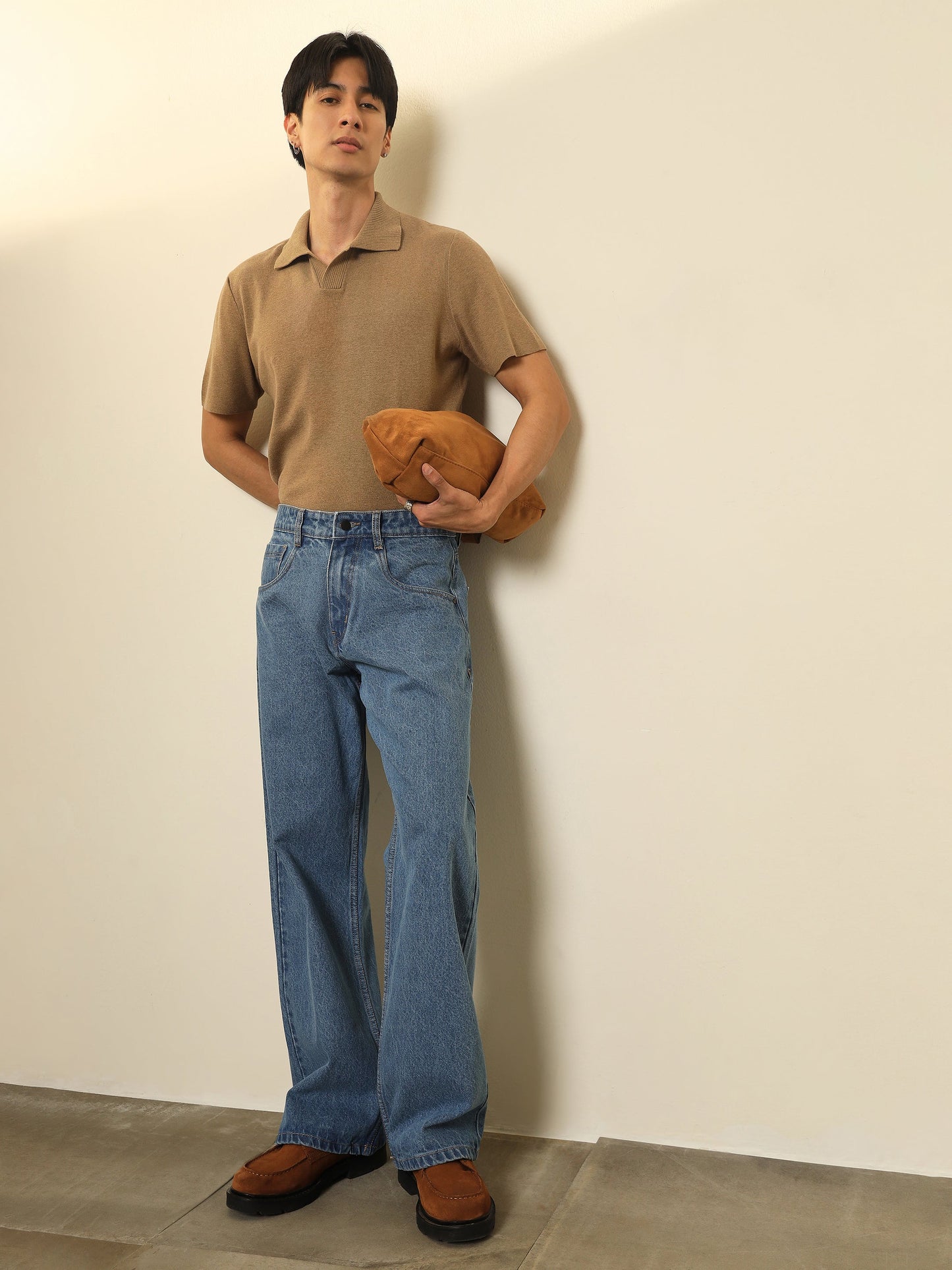 Men Ice Blue Relax Fit Jeans