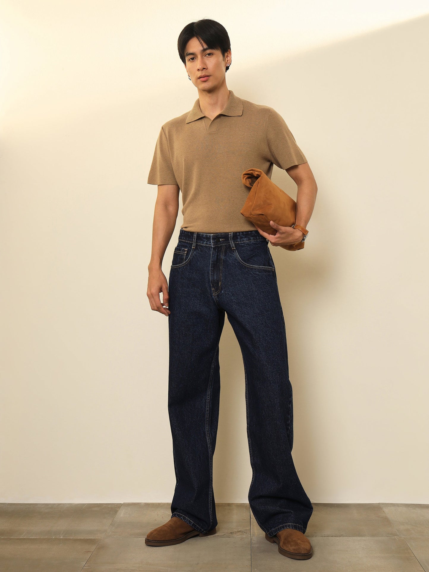 Men Navy Blue Relax Fit Jeans