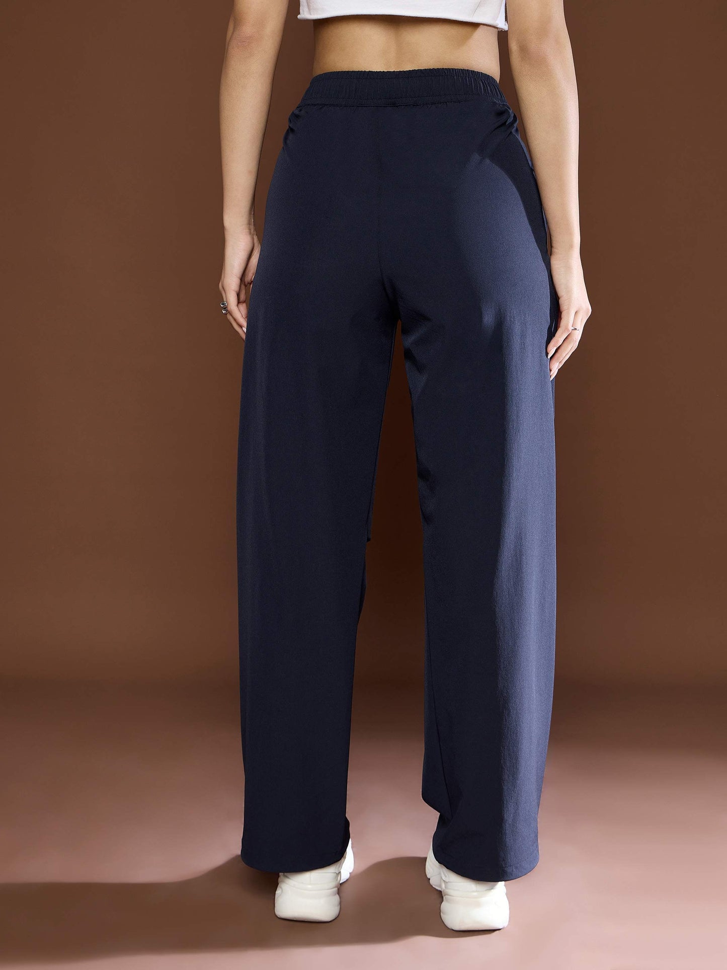 Unisex Navy Front Dart Baggy Parachute Pants