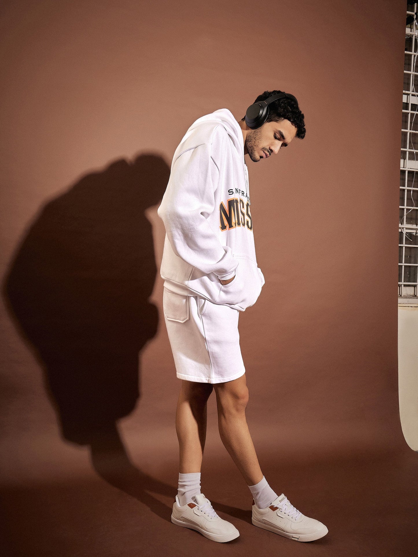 Men White SAN FRANCISCO Oversized Hoodie