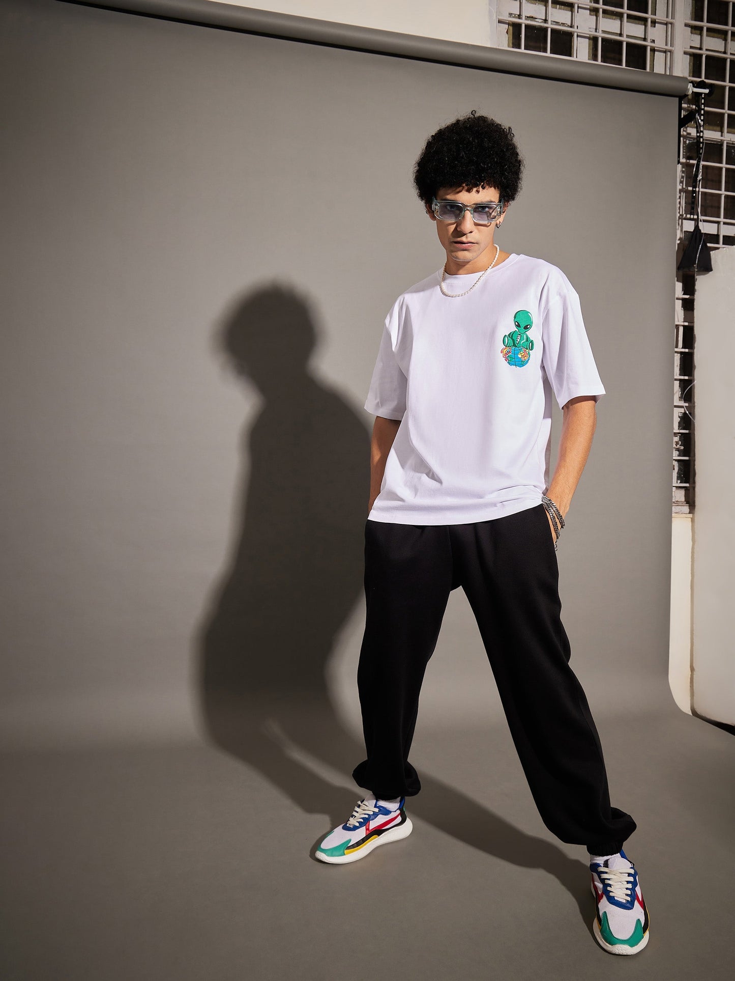 Unisex White ALIENS Oversized T-Shirt