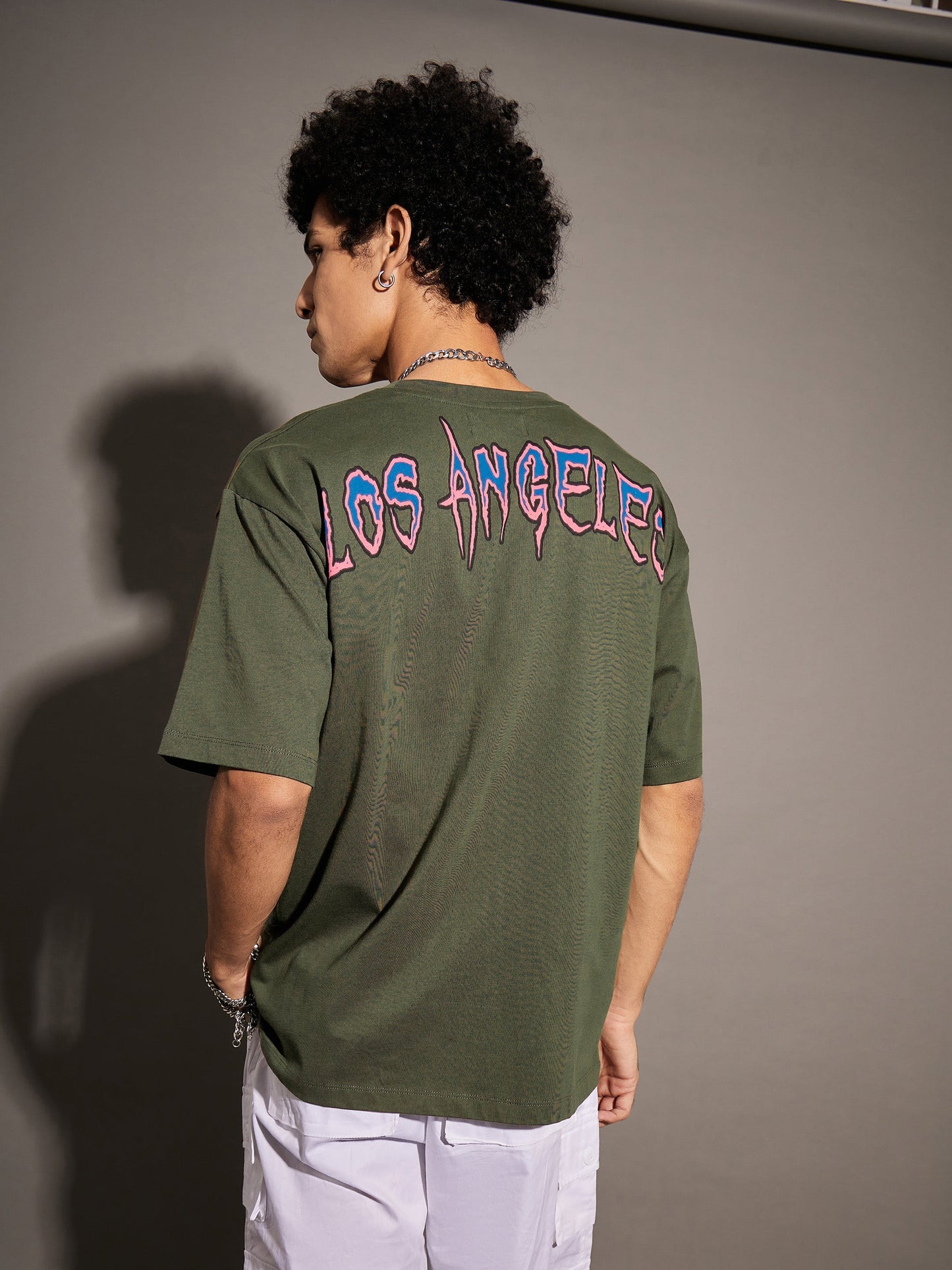 Unisex Olive LOS ANGELES Oversized T-Shirt