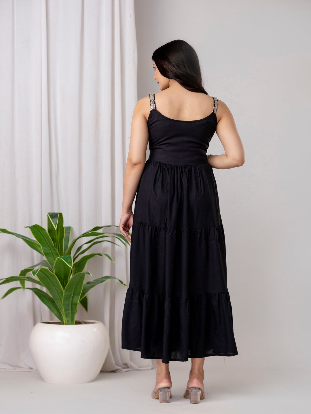 Embroidered Strappy Anarkali Viscose Rayon Kurta With Dupatta