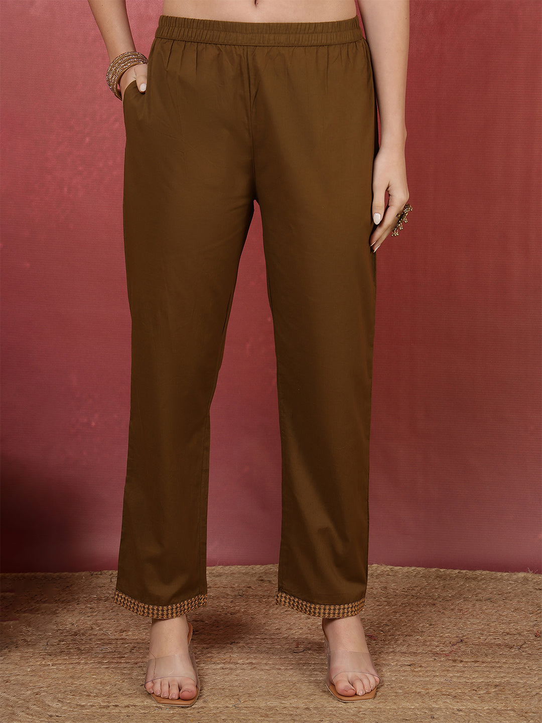 Embroidered Anarkali Kurta, Palazzos With Dupatta