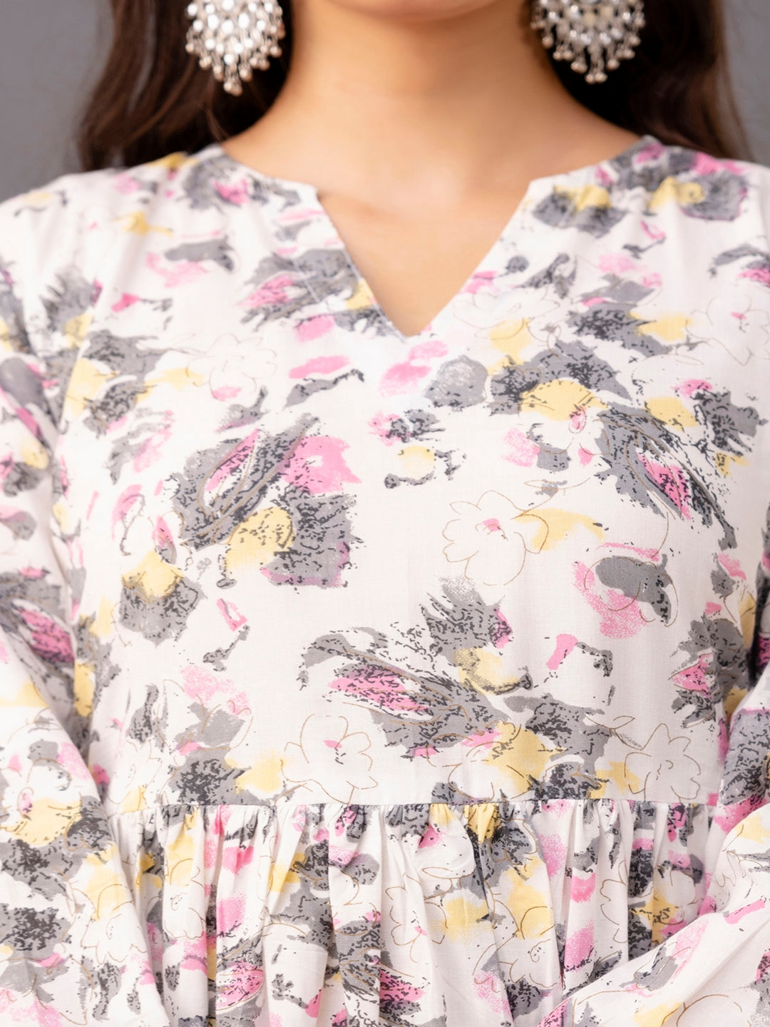 Printed 3/4 Sleeves Regular Pure Cotton Top