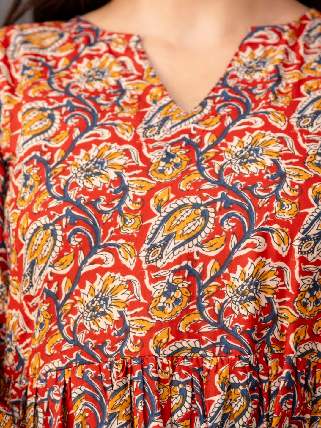 Printed 3/4 Sleeves Regular Pure Cotton Top