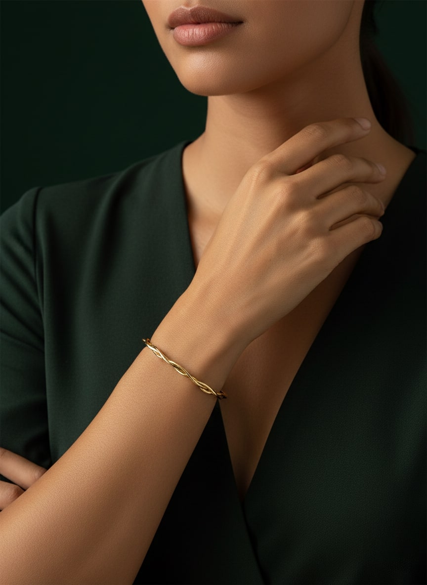 Fancy Bangle-Style Cuff Bracelet