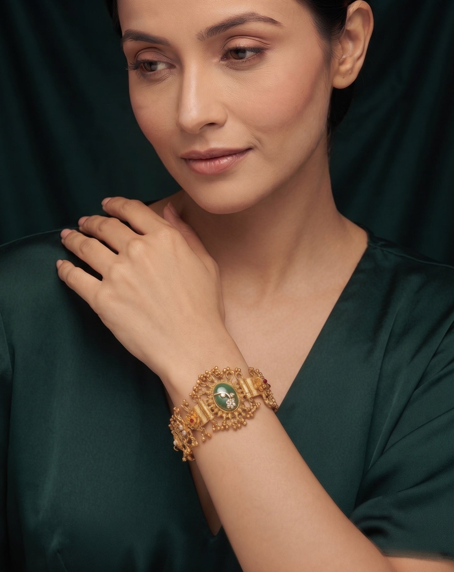 Gold Plated Fancy Diamod Trendy Bracelet