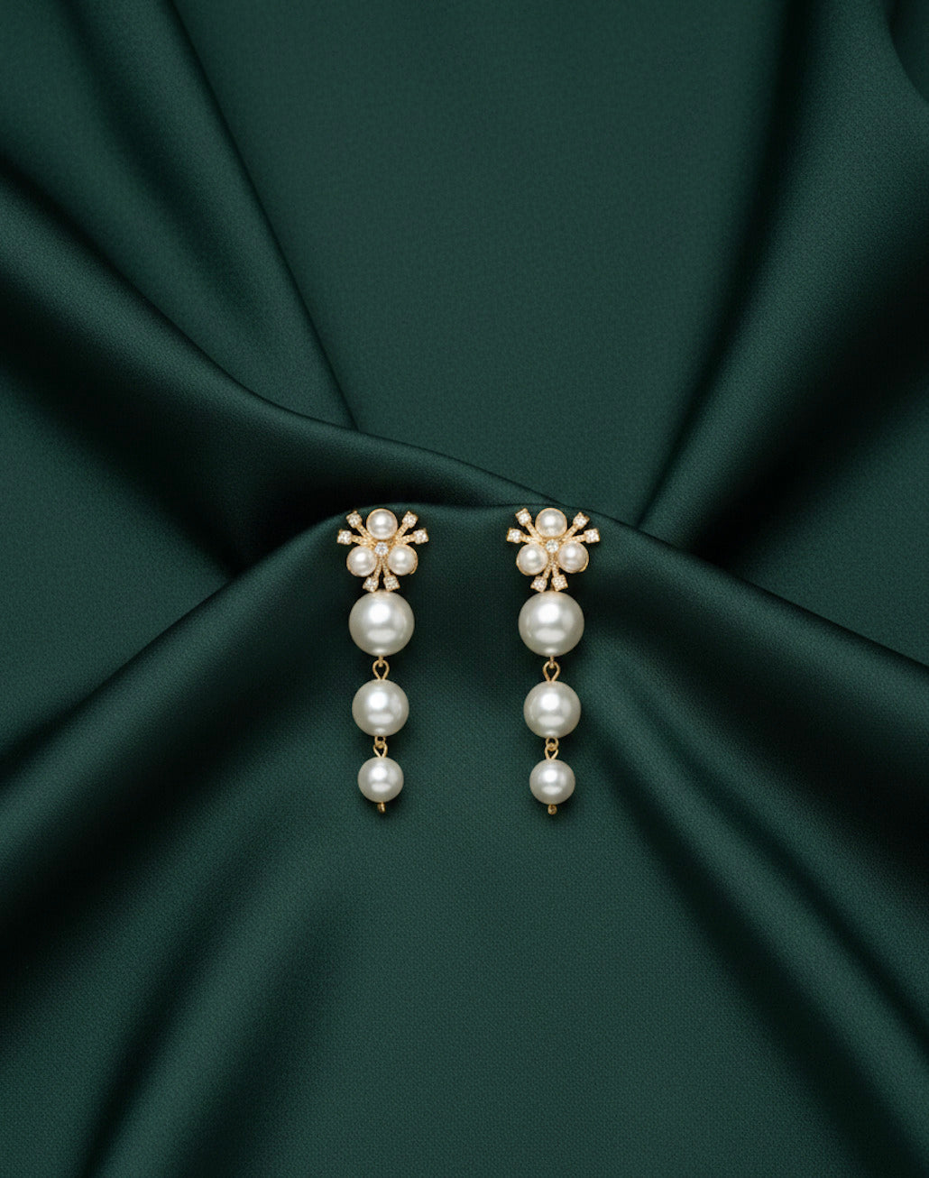 Gold Plated Beautiful Pearls Earrings