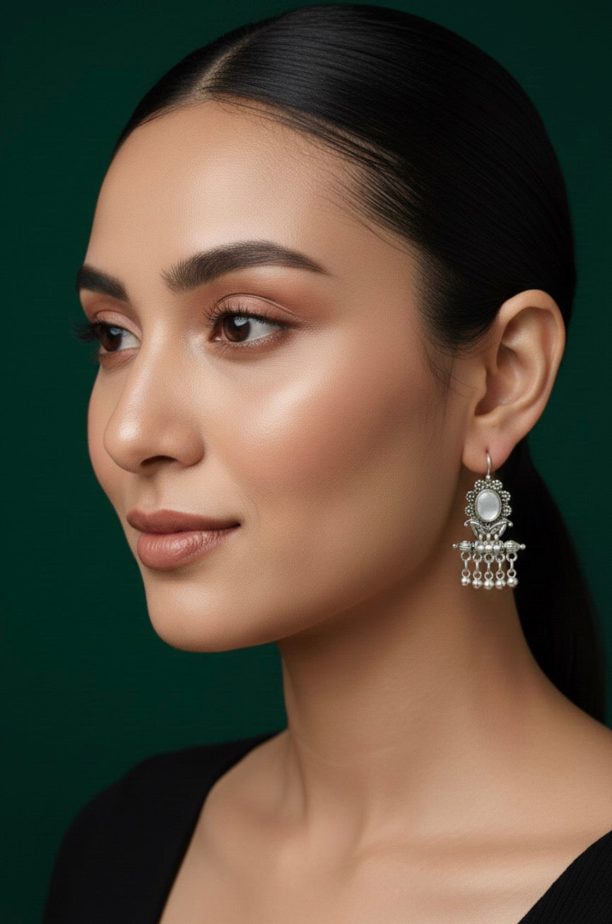 German Silver Ethnic Earrings