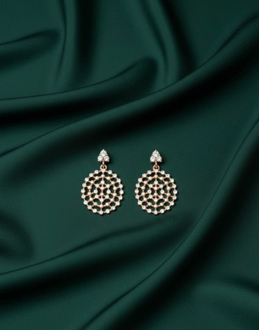 Artificial Beaded Round Shaped Drop Earrings