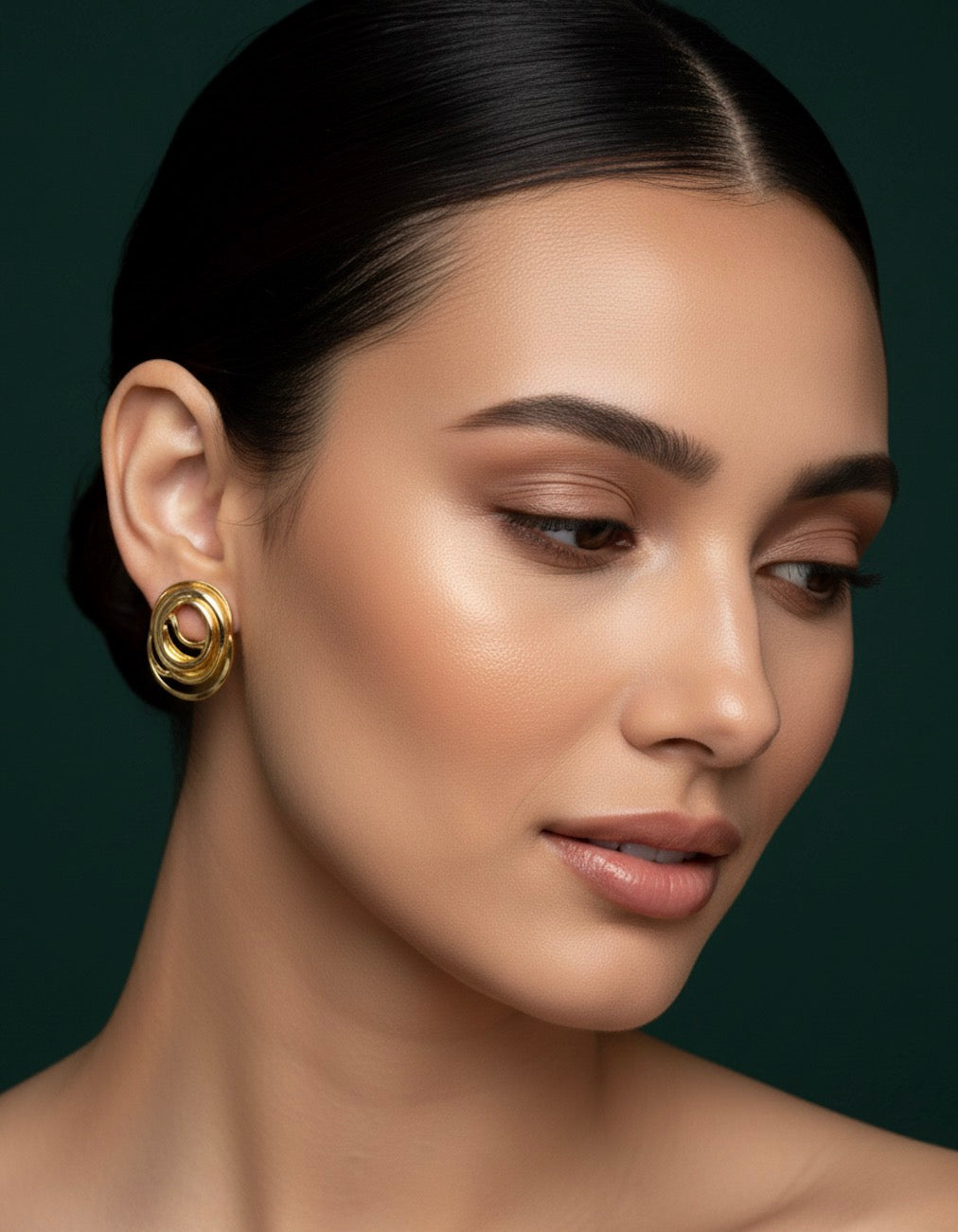 Gold Plated Round shaped Earrings