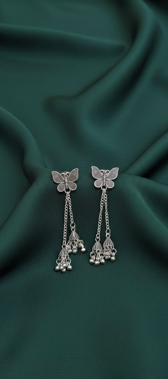 Oxidized Beautiful Butterfly with Tassels