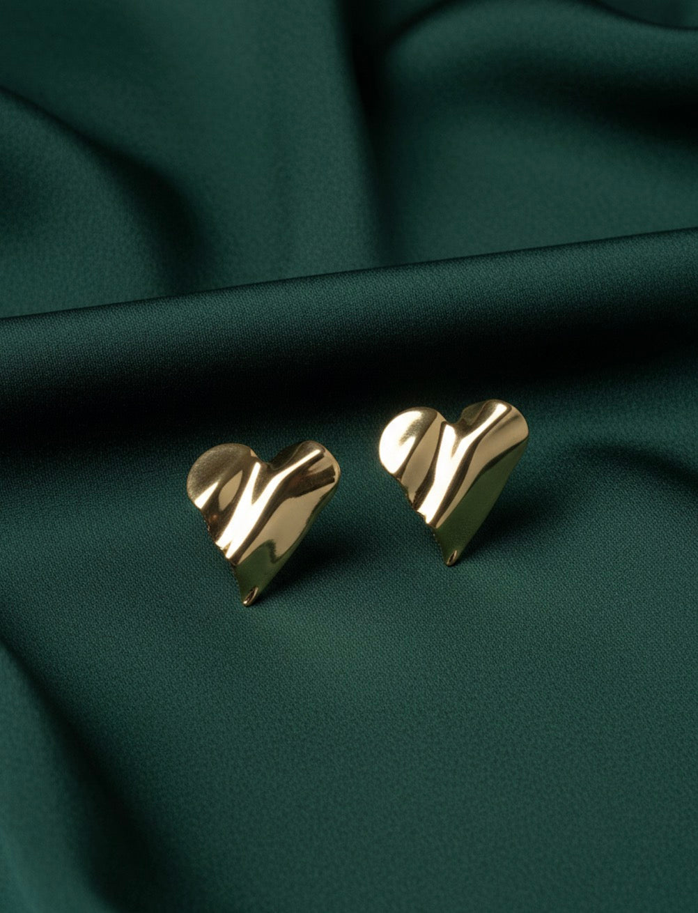 Women Gold Plated Heart Shaped Earrings