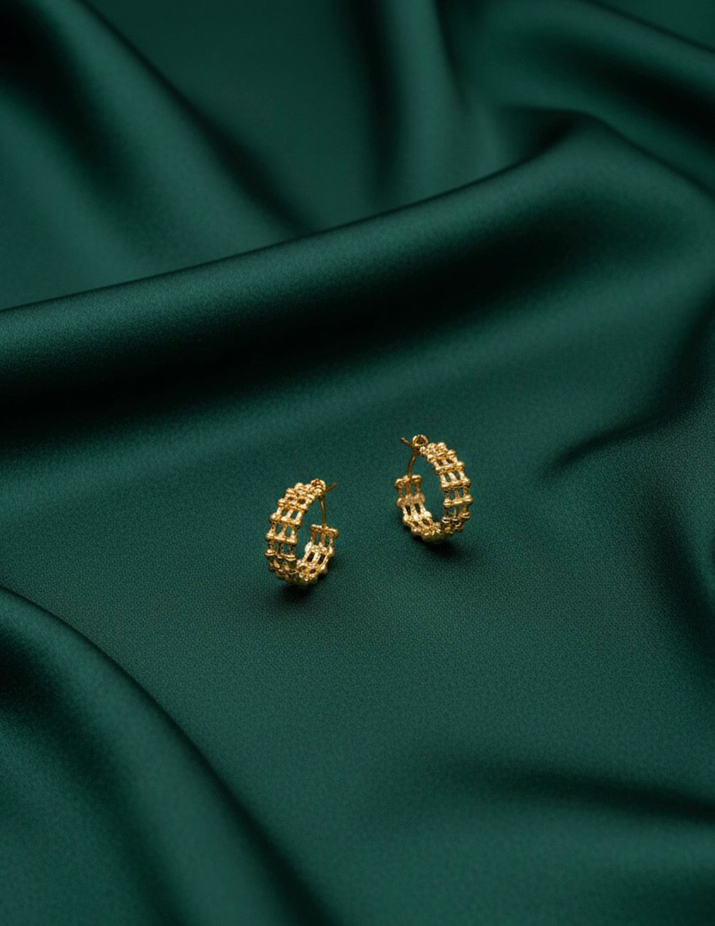 Women Gold Plated Half Small Hoops