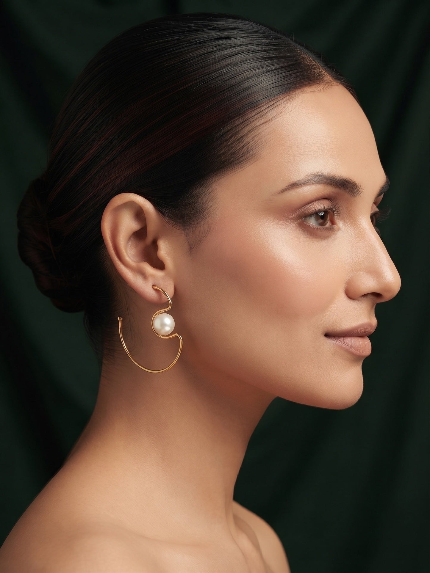 Gold Plated Stylish Fancy Hoops