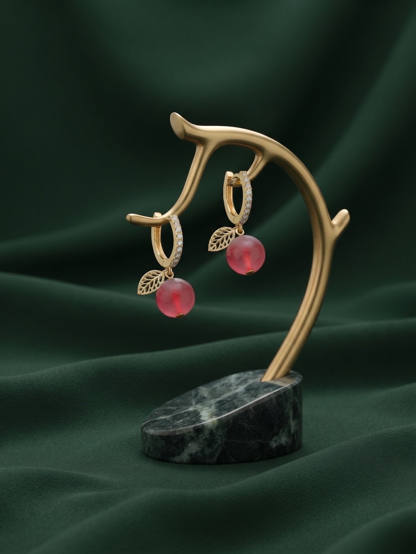 Gold Plated Stylish Mini Apple Hoops