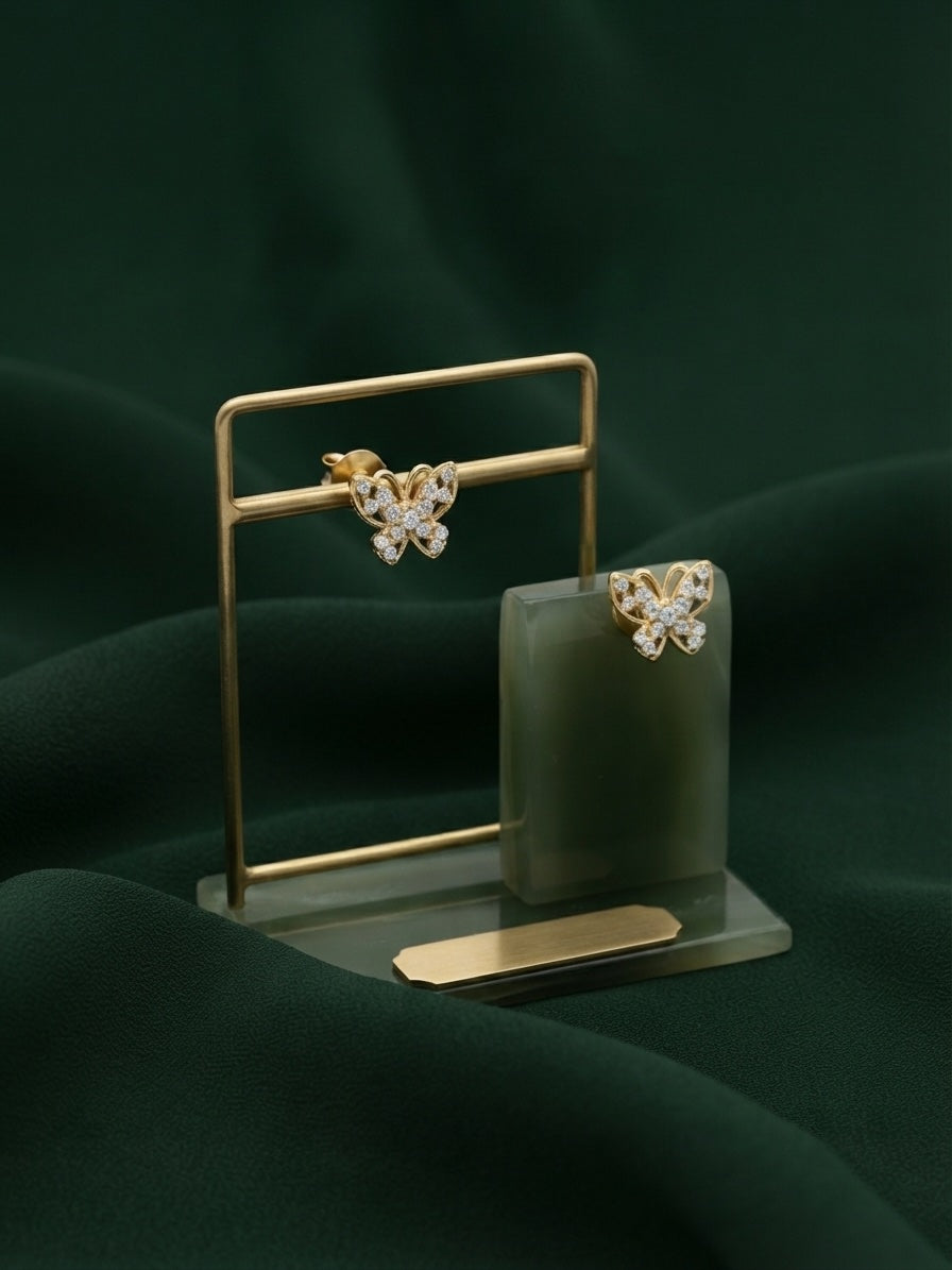 Gold Plated Stylish Butterfly Studs