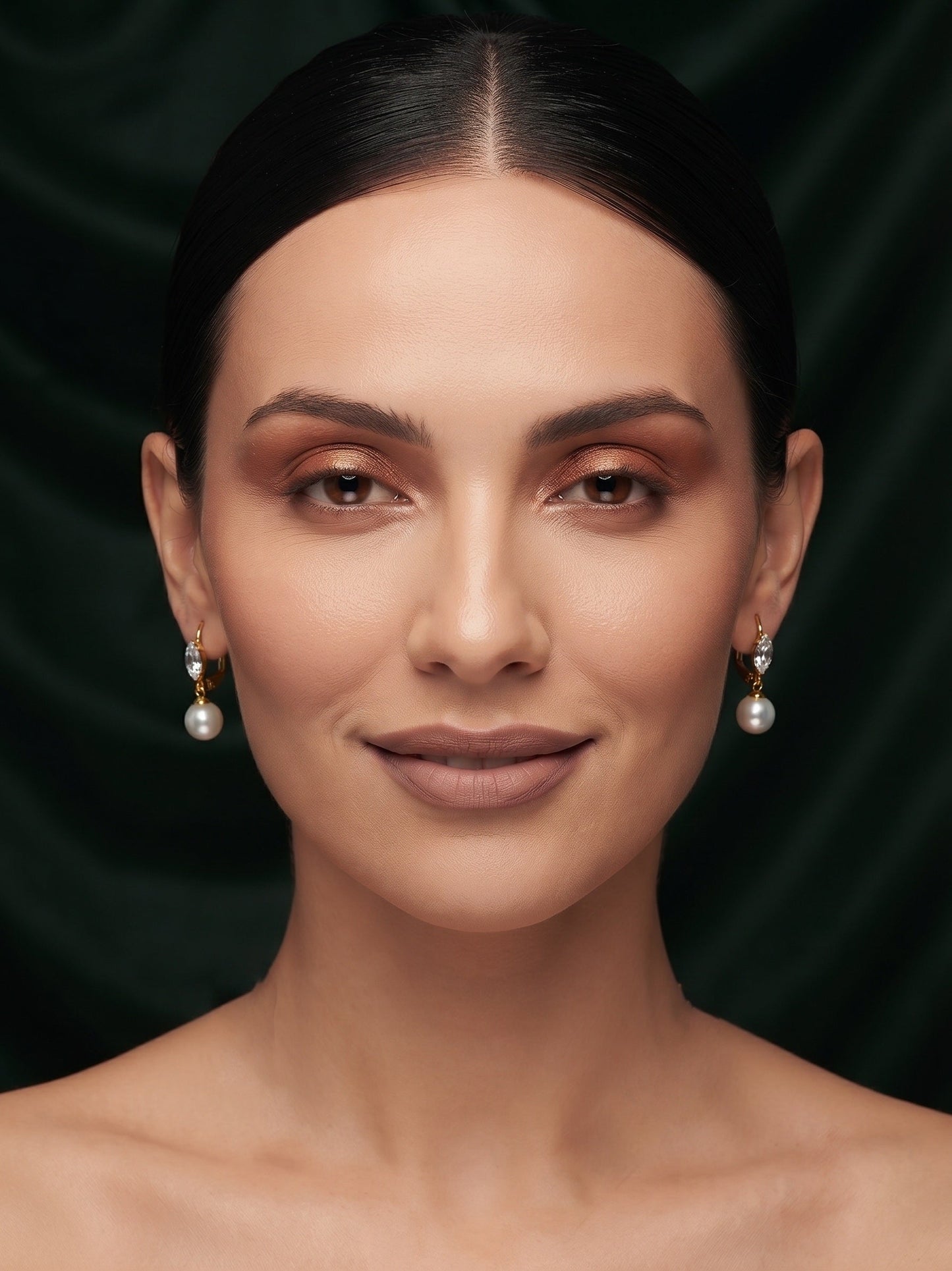 Gold Plated Stylish Fancy Pearls Drop Earrings