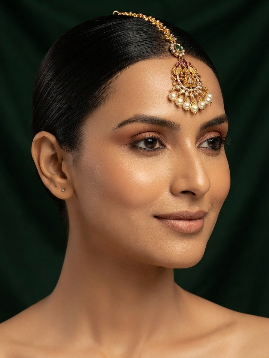 Gold-Plated Maang Tikka Head Jewellery