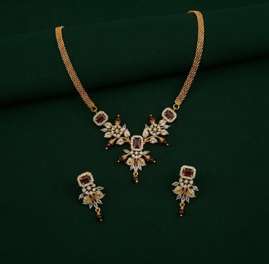 Women Gold Plated Minimal Jewellery Set