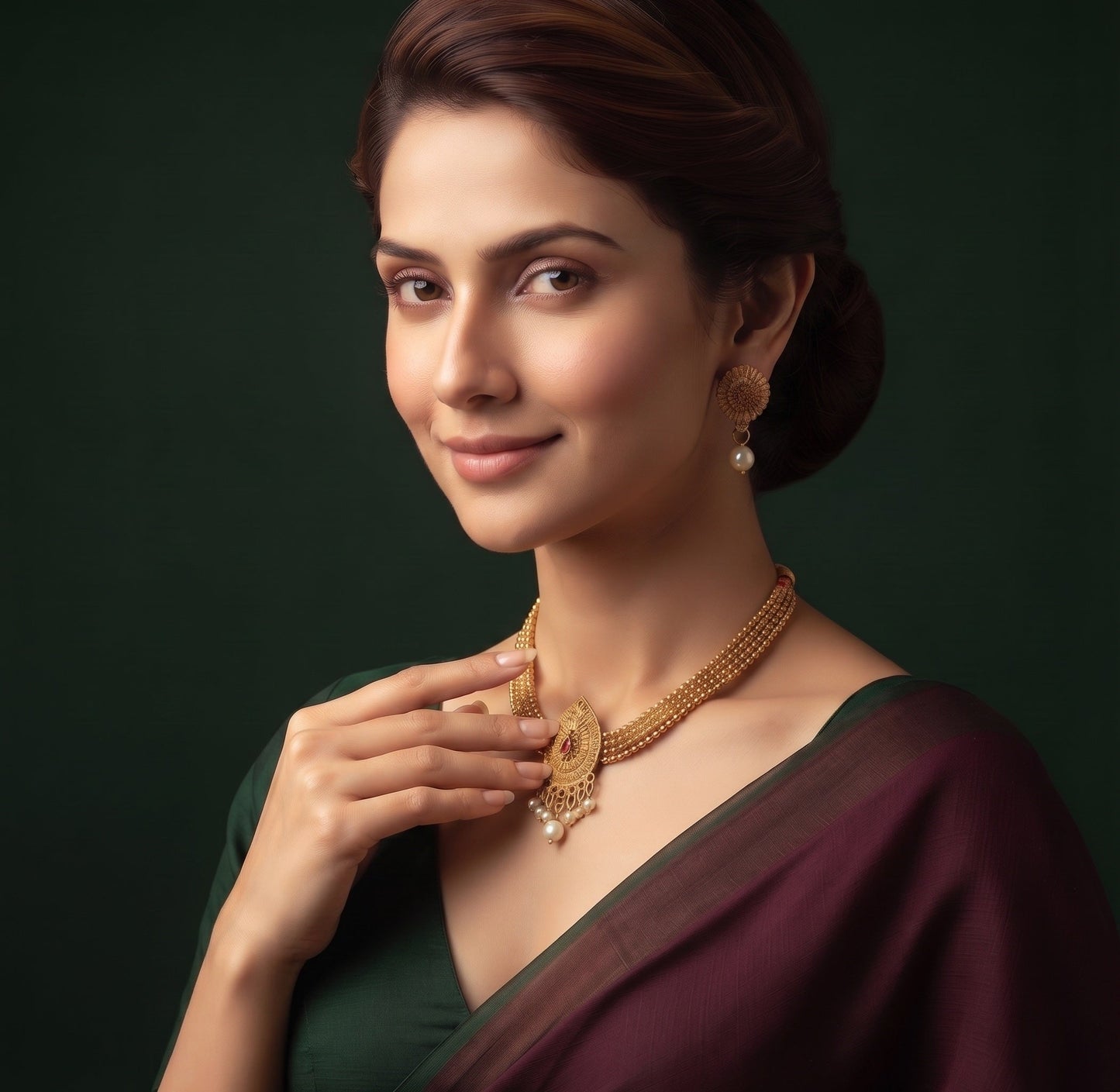 Gold Plated Traditional Jewellery Set