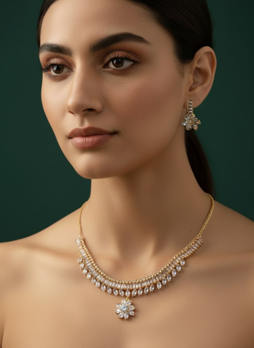 American Stones Necklace Jewellery Set