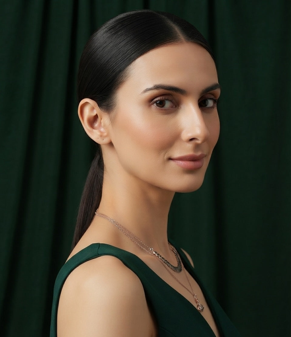 Rose Gold-Toned Layered Necklace for Women