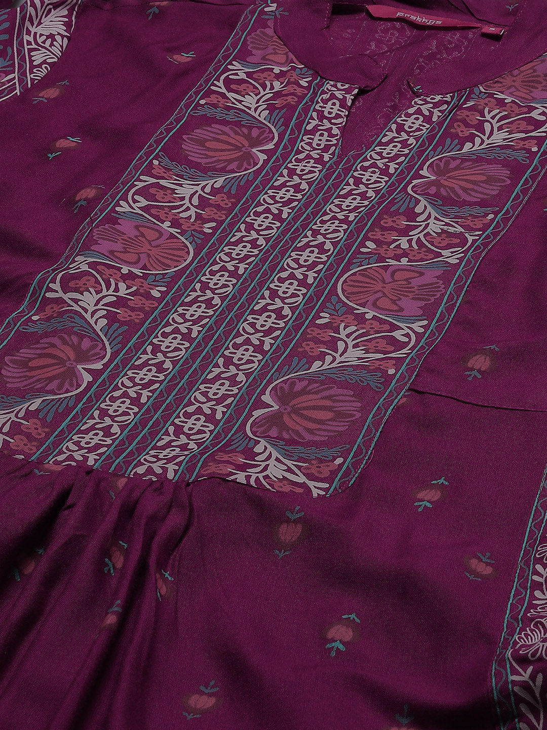 Printed Long Straight Rayon Kurta Set