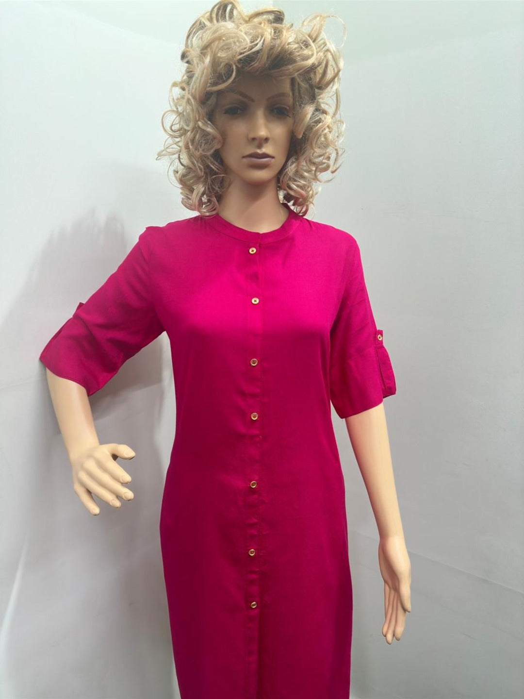 Pink Plain Kurti