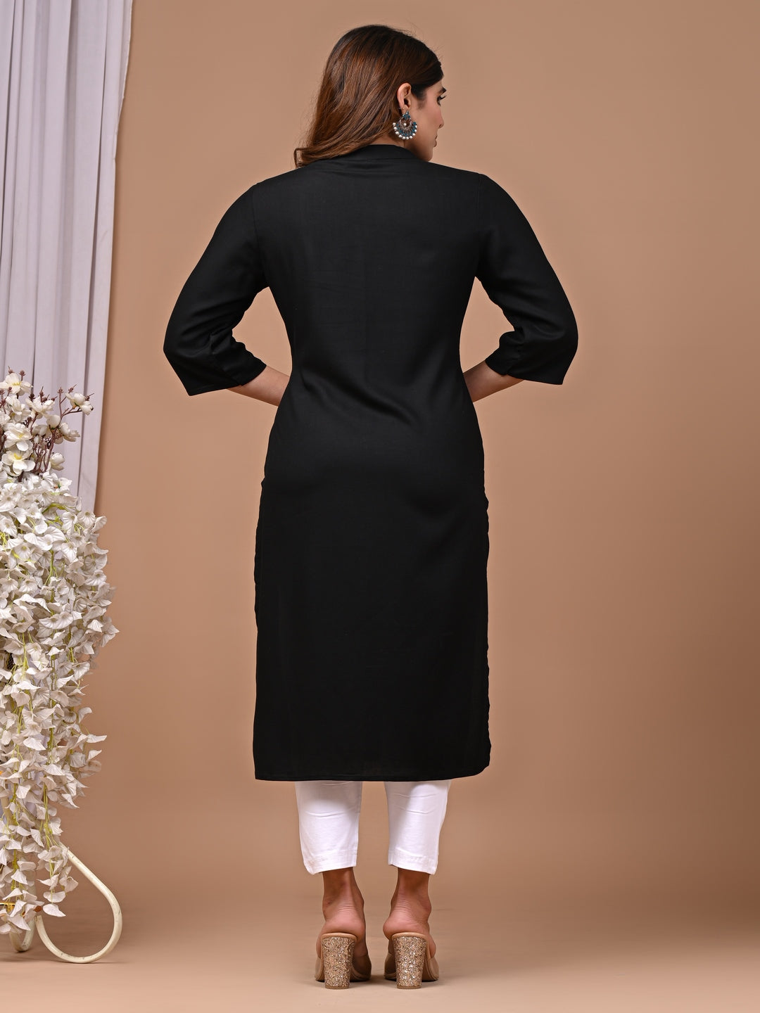 Black Printex Kurti For Women