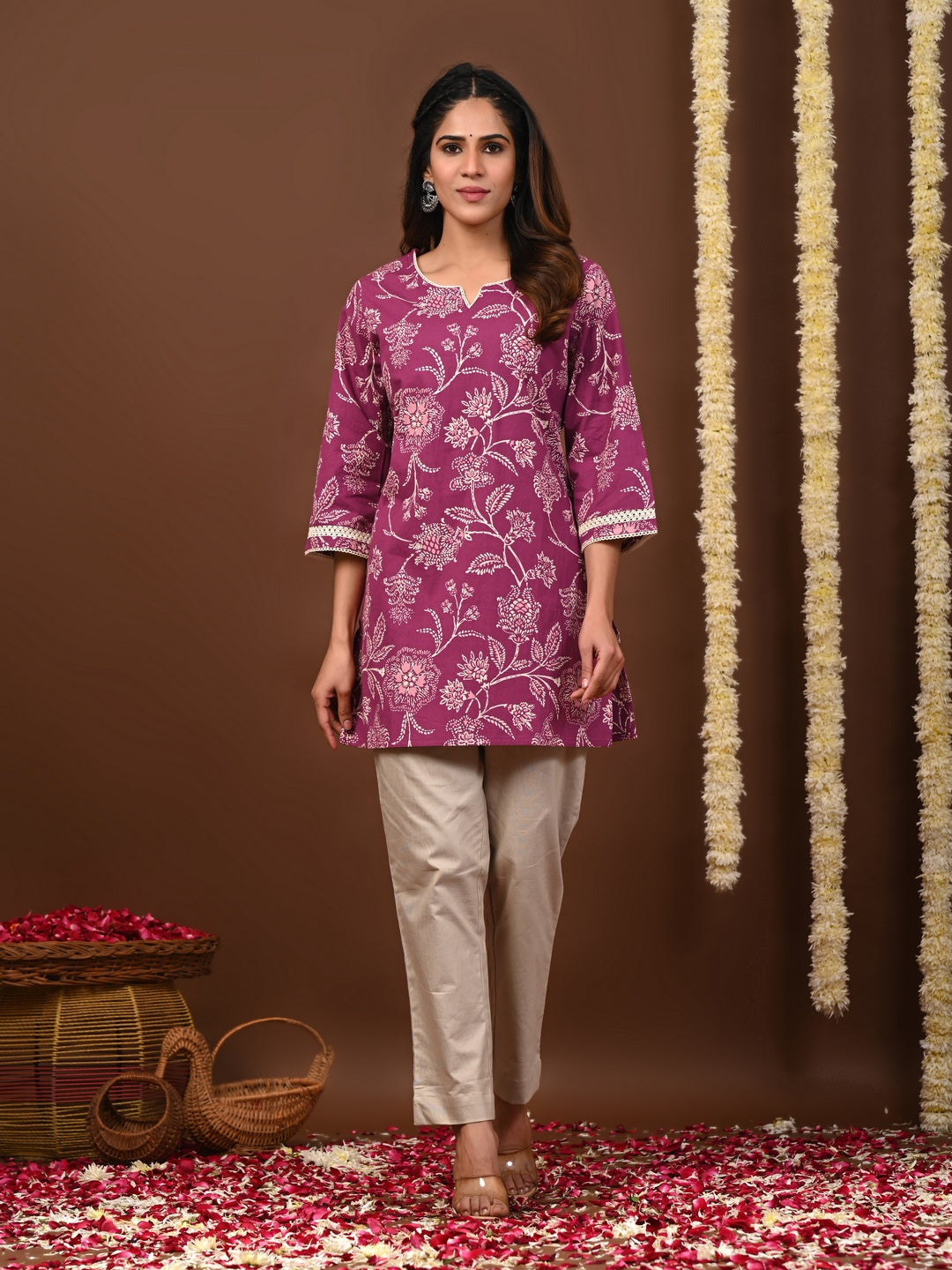 Rimeline purple printed kurti – wholesale supplier