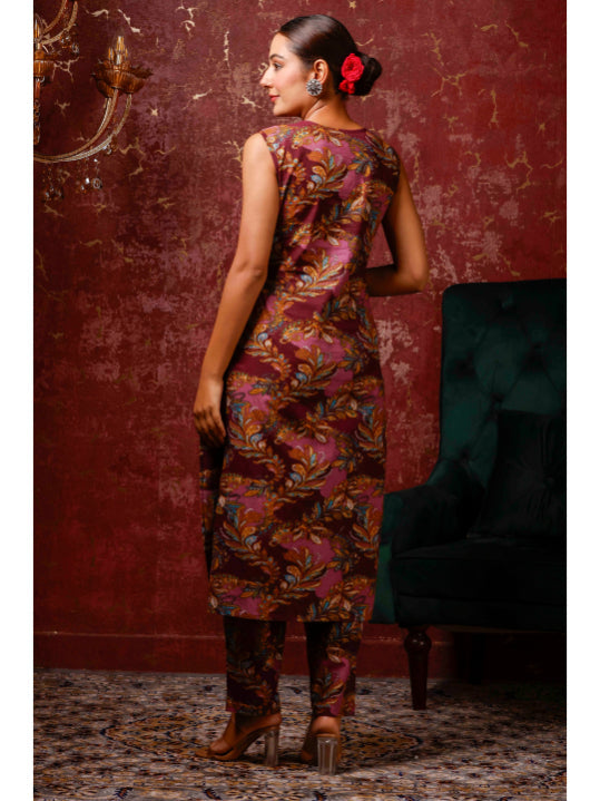 A-Line Printed Cotton Kurta Set