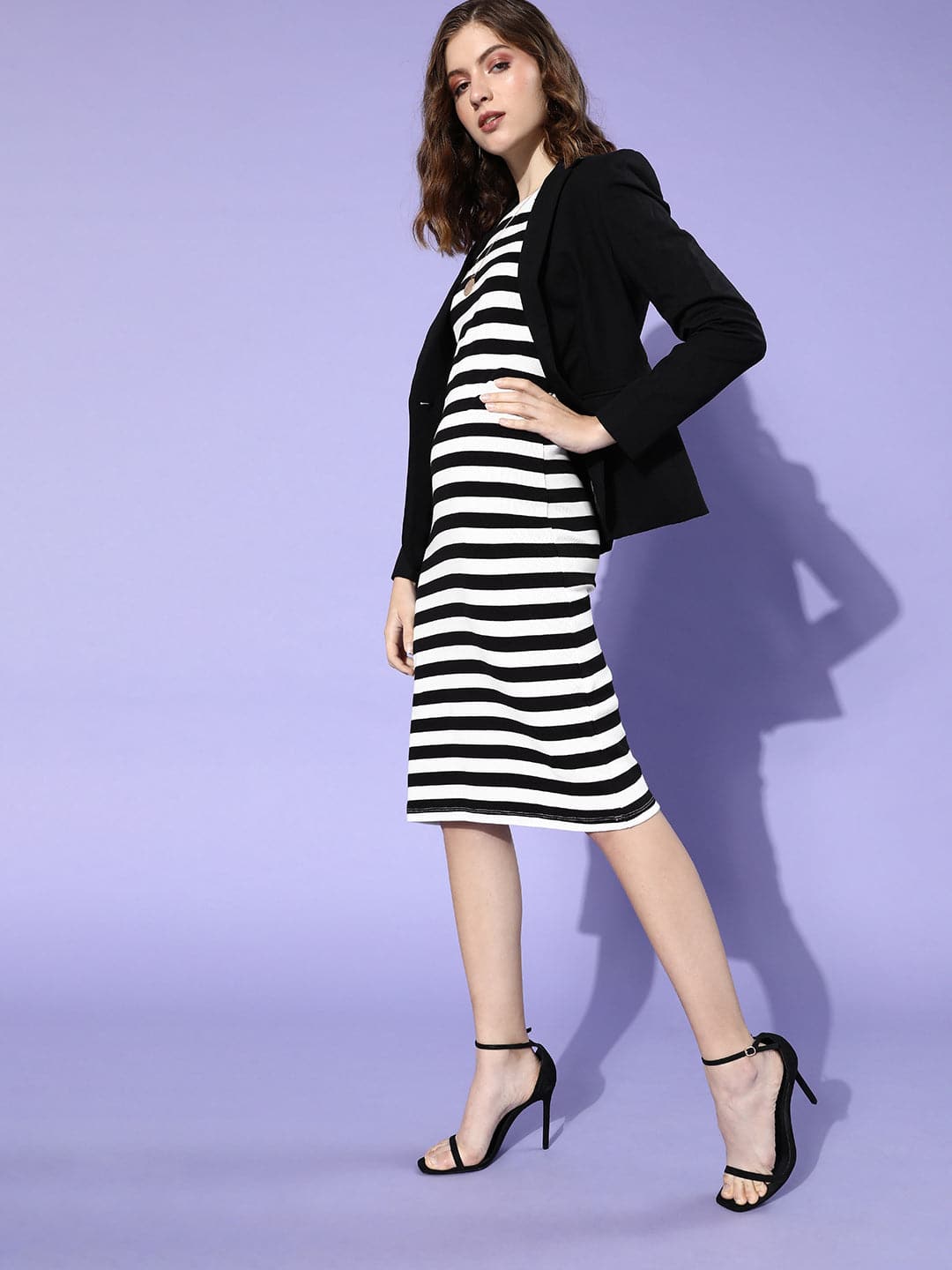 Buy Black and White Striped Bodycon Dress By SASSAFRAS | FYVA XL / Black Buy Black and White Striped Bodycon Dress By SASSAFRAS | FYVA XL / Black
