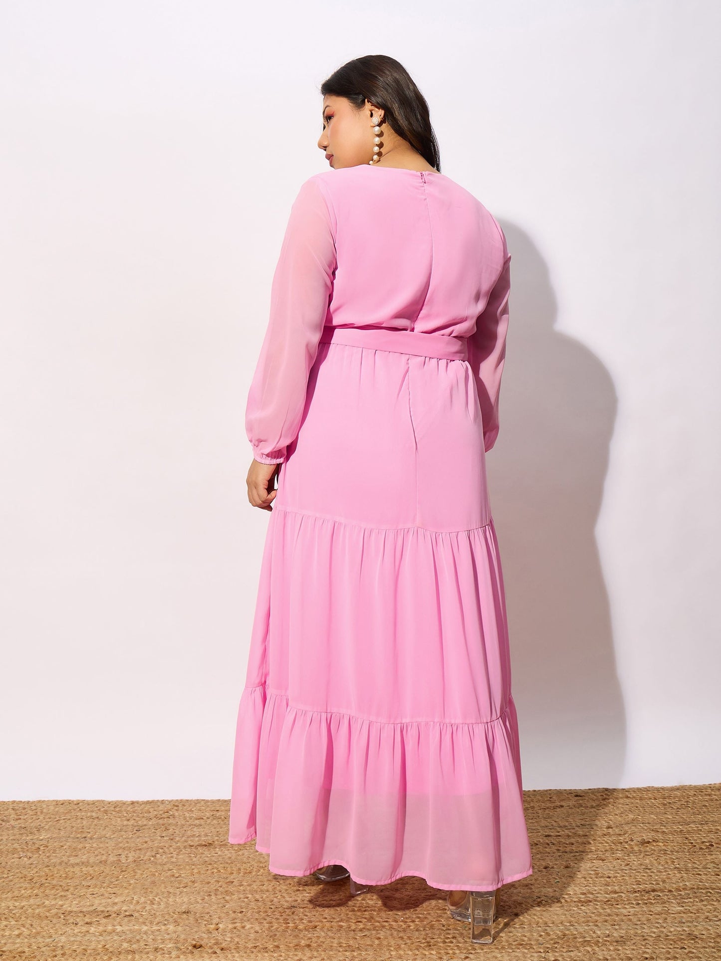 Pink Tiered Maxi Dress