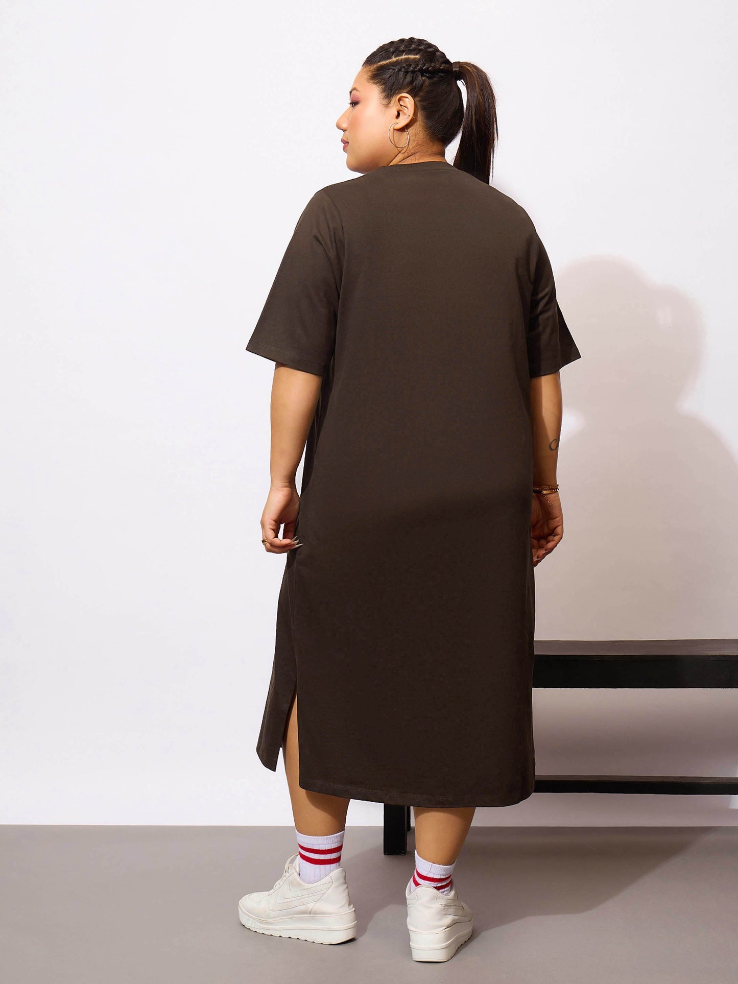 Women Brown Grow Your Own Way T Shirt Dress