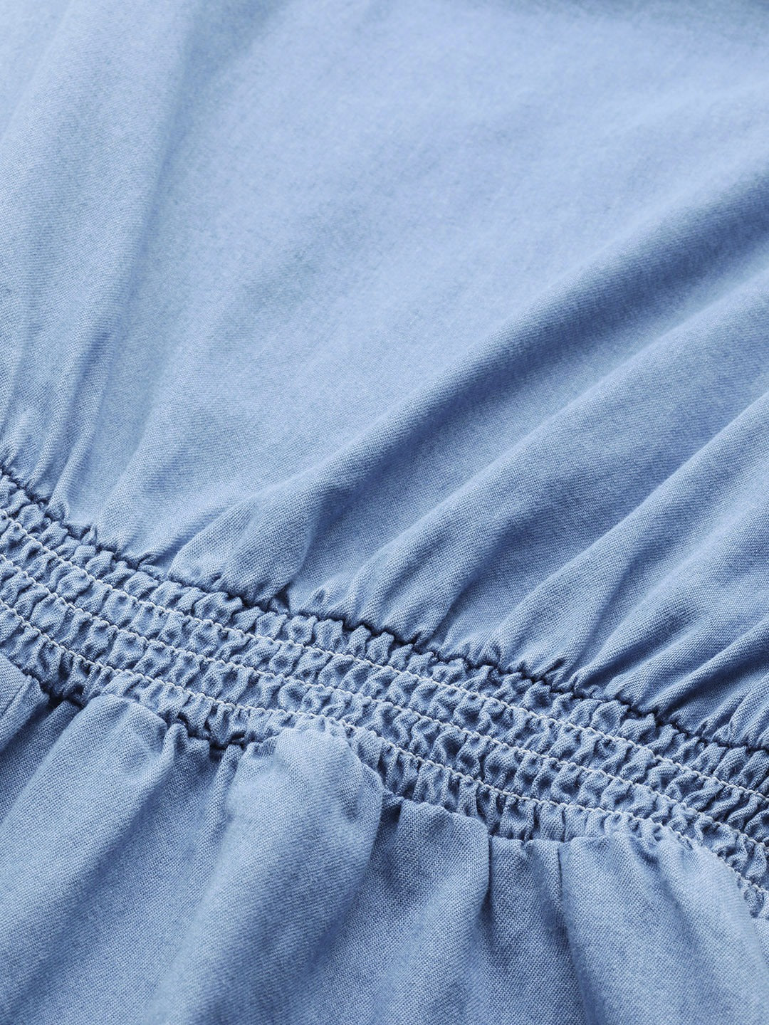 Blue Strappy Smocked Detail Romper
