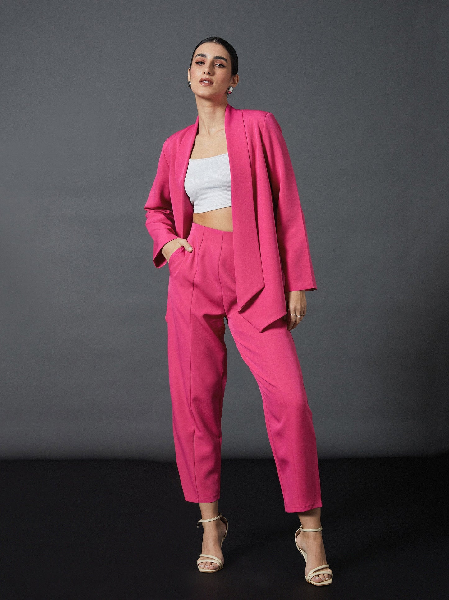 Pink Front Darted Balloon Fit Pants