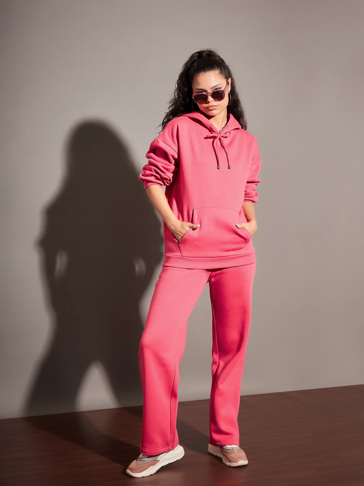 Pink Fleece Track Pants