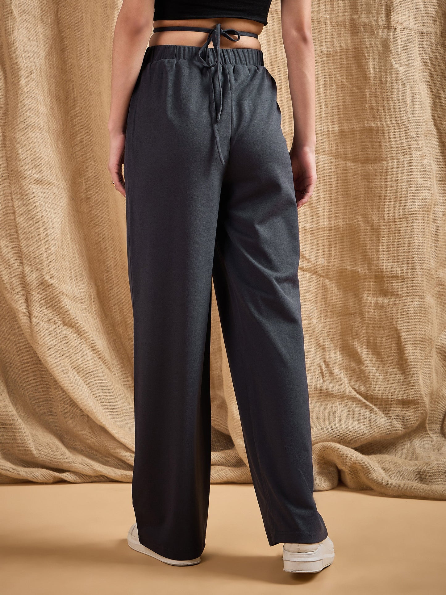 Steel Grey Side Dori Comfort Fit Korean Pants