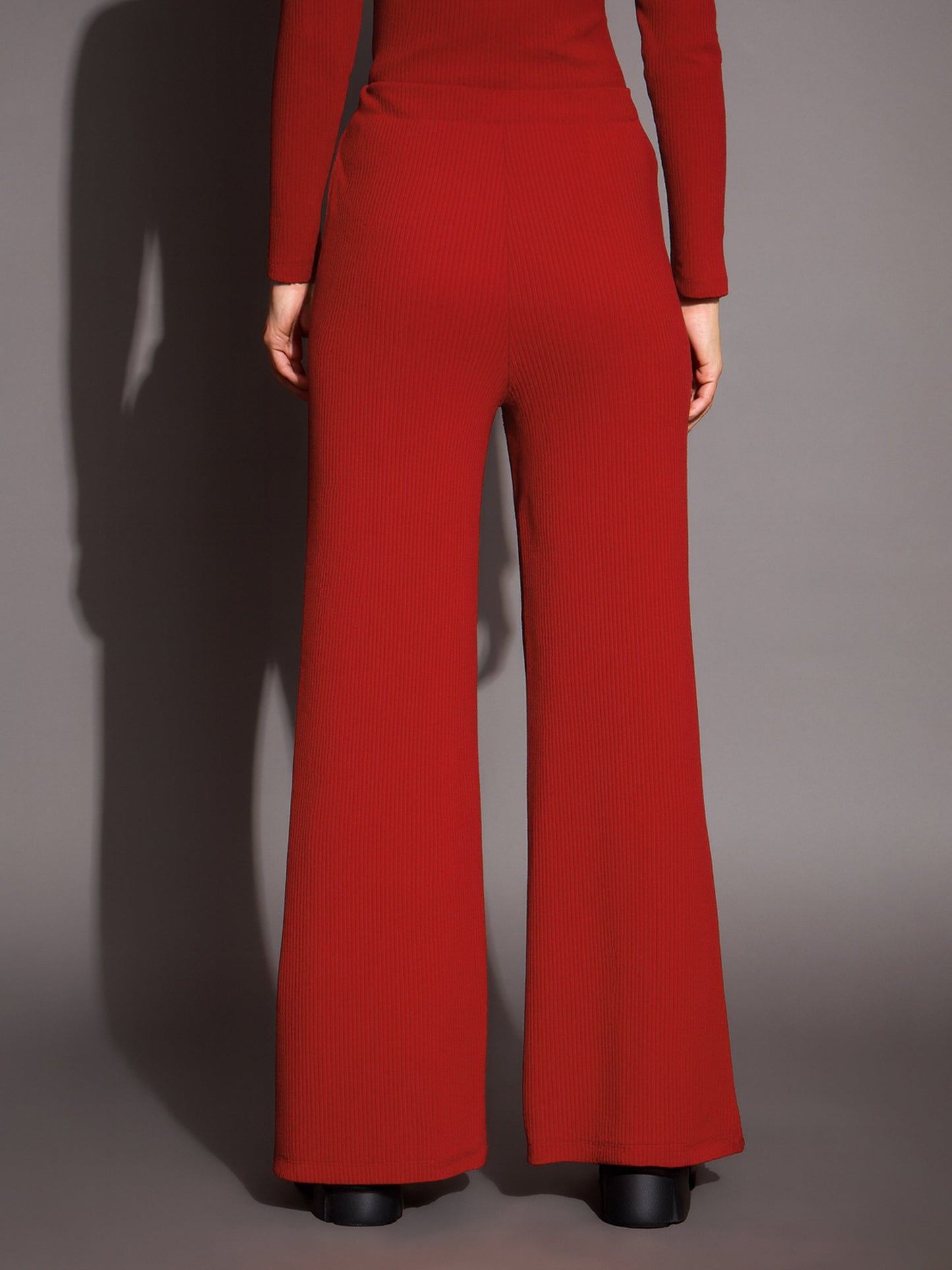 Rust Rib Drawstring Pants